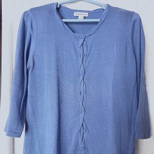Goldwater Creek Blue Silk & Cotton Sweater Size L